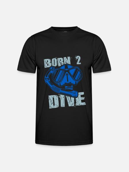 Born to dive - Men's Functional T-Shirt - black