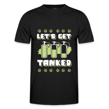 Diving scuba diving - Men's Functional T-Shirt - black - Front - AI Model Male 178 dark (178cm)