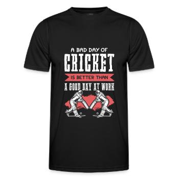 Cricket good day - Men's Functional T-Shirt - black - Front - AI Model Male 178 dark (178cm)
