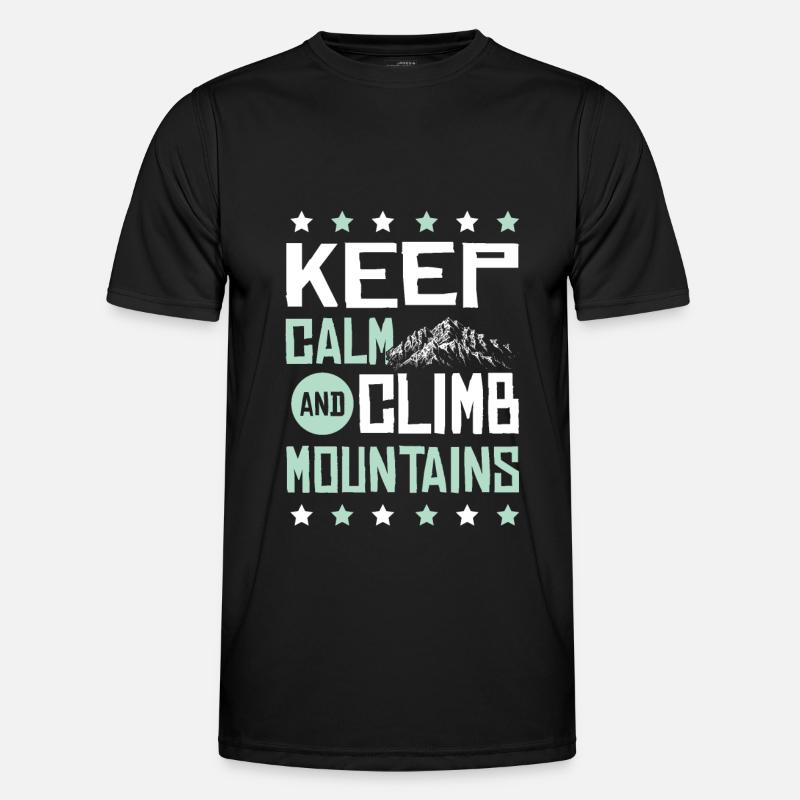 keep calm klettern - Männer Funktions-T-Shirt - Schwarz