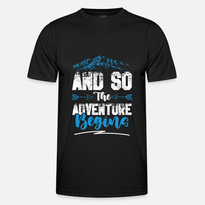 abenteuer beginnt klettern - Männer Funktions-T-Shirt - Schwarz