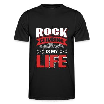 Climbing mountains - Men's Functional T-Shirt - black - Front - AI Model Male 178 dark (178cm)