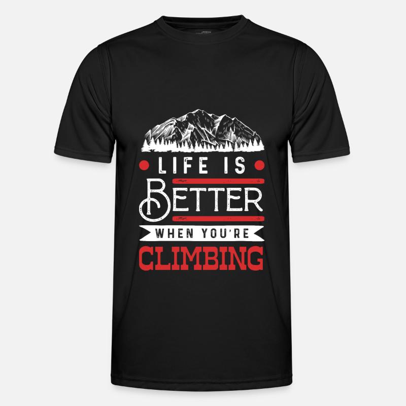 Life is better climbing - Men's Functional T-Shirt - black