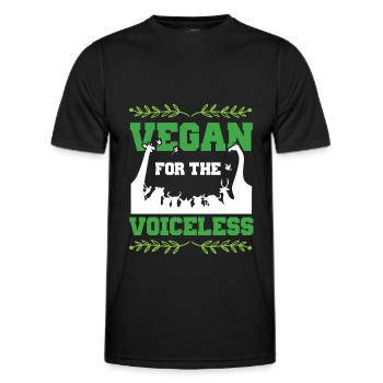 Vegan animal welfare slogan - Men's Functional T-Shirt - black - Front - AI Model Male 178 dark (178cm)
