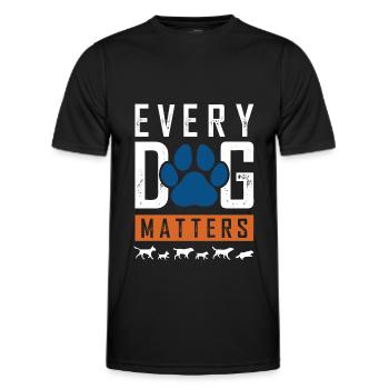 Animal welfare dog saying - Men's Functional T-Shirt - black - Front - AI Model Male 178 dark (178cm)