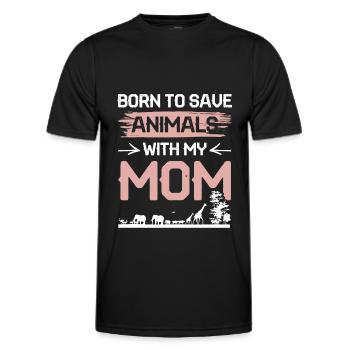 Animal rights activist Mama - Men's Functional T-Shirt - black - Front - AI Model Male 178 dark (178cm)