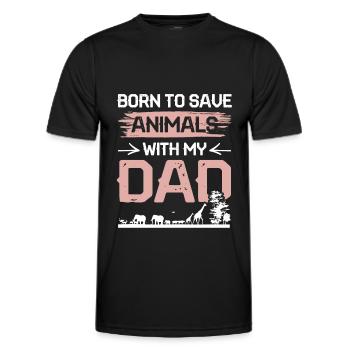 Animal rights activist dad - Men's Functional T-Shirt - black - Front - AI Model Male 178 dark (178cm)