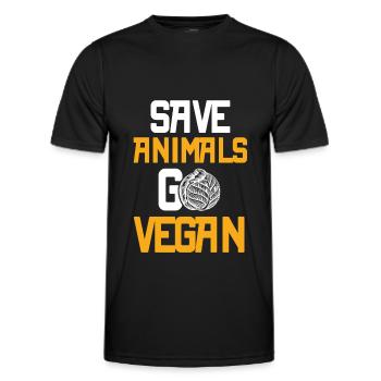 Animal rights activists vegan - Men's Functional T-Shirt - black - Front - AI Model Male 178 dark (178cm)