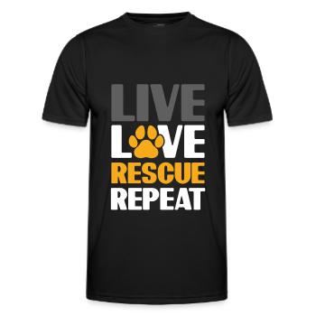 Love to protect animal welfare - Men's Functional T-Shirt - black - Front - AI Model Male 178 dark (178cm)