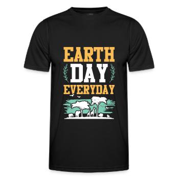 erdentag tierschutz - Männer Funktions-T-Shirt - Schwarz - Vorne - AI Model Male 178 dark (178cm)