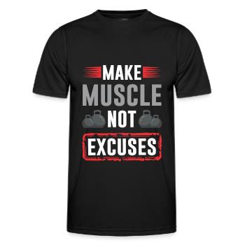fitness kraftsport spruch - Männer Funktions-T-Shirt - Schwarz - Vorne - AI Model Male 178 dark (178cm)