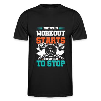 Fitness Workout Gym - T-shirt sport Homme - noir - Devant - AI Model Male 178 dark (178cm)