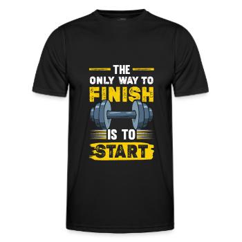 fitness workout - Männer Funktions-T-Shirt - Schwarz - Vorne - AI Model Male 178 dark (178cm)