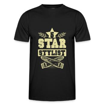 Styliste 5 étoiles - T-shirt sport Homme - noir - Devant - AI Model Male 178 dark (178cm)