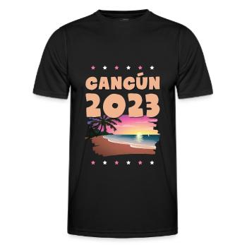 Cancun 2023 - T-shirt sport Homme - noir - Devant - AI Model Male 178 dark (178cm)