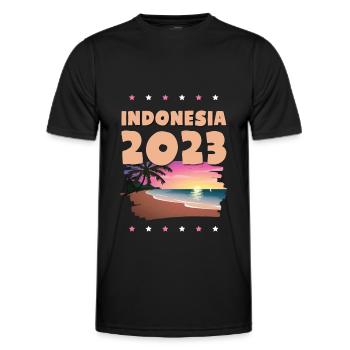 Indonesia 2023 - Men's Functional T-Shirt - black - Front - AI Model Male 178 dark (178cm)