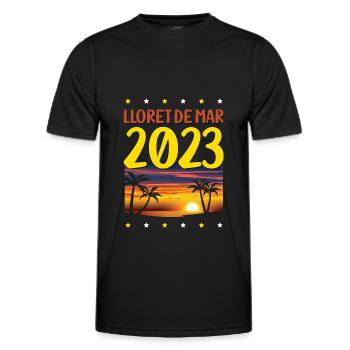 Lloret de Mar 2023 - Men's Functional T-Shirt - black - Front - AI Model Male 178 dark (178cm)