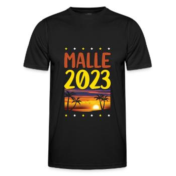 MALLE 2023 - Men's Functional T-Shirt - black - Front - AI Model Male 178 dark (178cm)