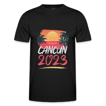 Cancun 2023 - Men's Functional T-Shirt - black - Front - AI Model Male 178 dark (178cm)