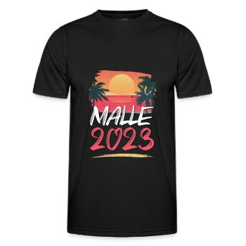 Malle 2023 - Men's Functional T-Shirt - black - Front - AI Model Male 178 dark (178cm)
