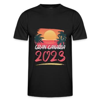 Grande Canarie 2023 (Garantie du prix le plus bas) - T-shirt sport Homme - noir - Devant - AI Model Male 178 dark (178cm)