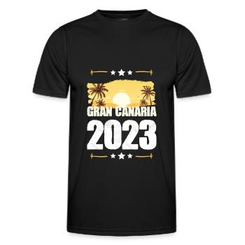 Gran Canaria 2023 - Männer Funktions-T-Shirt - Schwarz - Vorne - AI Model Male 178 dark (178cm)