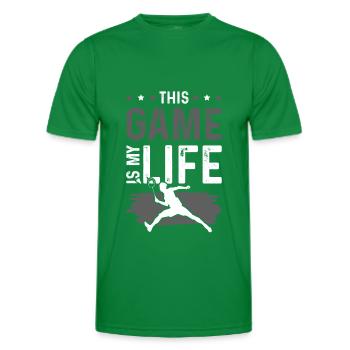 La vie du badminton - T-shirt sport Homme - vert - Devant - AI Model Male 178 dark (178cm)