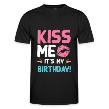 Anniversaire de Kiss Me - T-shirt sport Homme - noir - Devant - AI Model Male 178 dark (178cm)