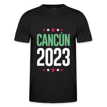 Cancun 2023 - T-shirt sport Homme - noir - Devant - AI Model Male 178 dark (178cm)