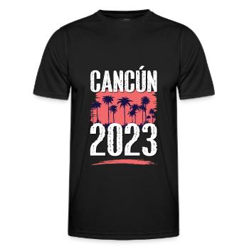 Cancun 2023 - Men's Functional T-Shirt - black - Front - AI Model Male 178 dark (178cm)