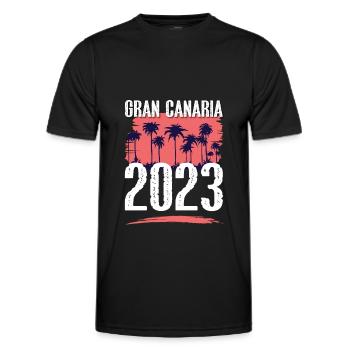 Grande Canarie 2023 (Garantie du prix le plus bas) - T-shirt sport Homme - noir - Devant - AI Model Male 178 dark (178cm)
