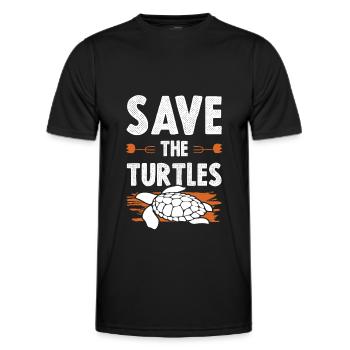 Animal welfare turtle - Men's Functional T-Shirt - black - Front - AI Model Male 178 dark (178cm)