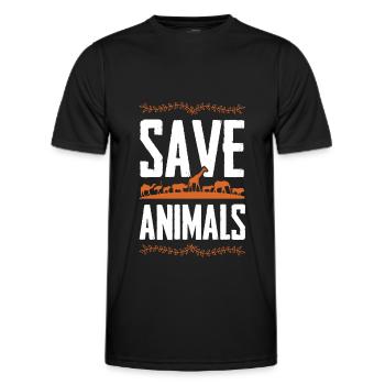 Animal welfare Animal rights activists - Men's Functional T-Shirt - black - Front - AI Model Male 178 dark (178cm)