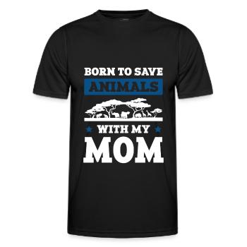 Animal welfare mom - Men's Functional T-Shirt - black - Front - AI Model Male 178 dark (178cm)