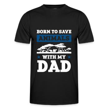 Animal welfare dad - Men's Functional T-Shirt - black - Front - AI Model Male 178 dark (178cm)