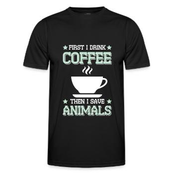 Coffee Animal Welfare - Men's Functional T-Shirt - black - Front - AI Model Male 178 dark (178cm)