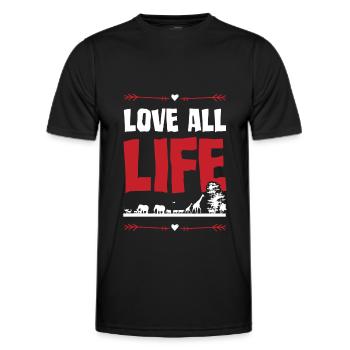Love animal welfare - Men's Functional T-Shirt - black - Front - AI Model Male 178 dark (178cm)