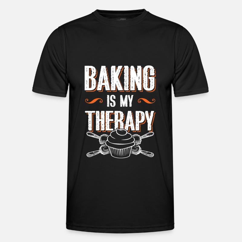 therapie backen bäcker - Männer Funktions-T-Shirt - Schwarz