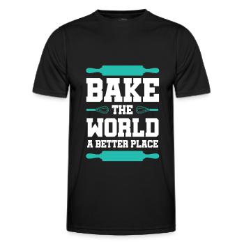 backen bäcker - Männer Funktions-T-Shirt - Schwarz - Vorne - AI Model Male 178 dark (178cm)