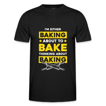 backen bäcker - Männer Funktions-T-Shirt - Schwarz - Vorne - AI Model Male 178 dark (178cm)