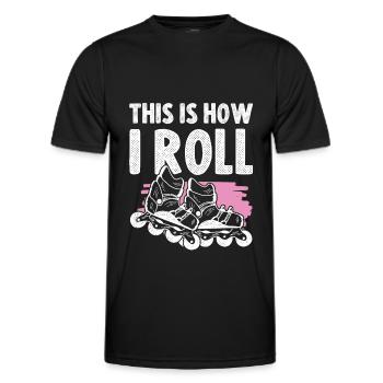 skater inline - Männer Funktions-T-Shirt - Schwarz - Vorne - AI Model Male 178 dark (178cm)