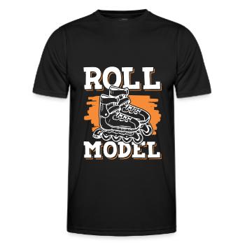 Roller roulant - T-shirt sport Homme - noir - Devant - AI Model Male 178 dark (178cm)