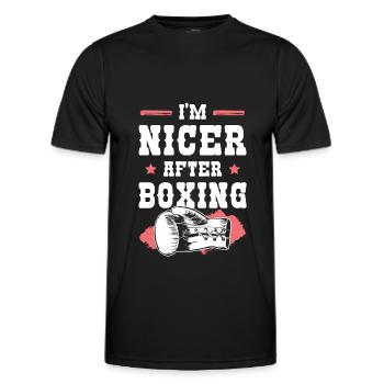 boxer boxen - Männer Funktions-T-Shirt - Schwarz - Vorne - AI Model Male 178 dark (178cm)