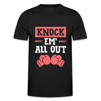 Boxe KO - T-shirt sport Homme - noir - Devant - AI Model Male 178 dark (178cm)