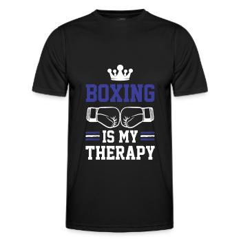 Thérapie de boxe - T-shirt sport Homme - noir - Devant - AI Model Male 178 dark (178cm)