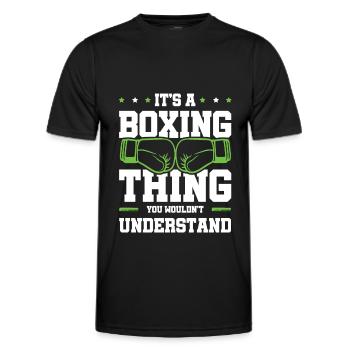 Gants de boxe - T-shirt sport Homme - noir - Devant - AI Model Male 178 dark (178cm)