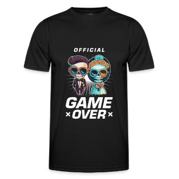 Hochzeitspaar Game Over Brautpaar Jga - Männer Funktions-T-Shirt - Schwarz - Vorne - AI Model Male 178 dark (178cm)