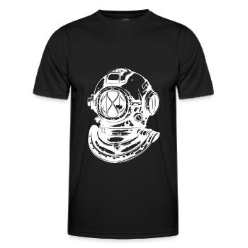 Taucherhelm Apnoe Vintage Tauchen - Männer Funktions-T-Shirt - Schwarz - Vorne - AI Model Male 178 dark (178cm)