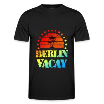 Vacances à Berlin - T-shirt sport Homme - noir - Devant - AI Model Male 178 dark (178cm)
