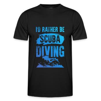Diving scuba diving - Men's Functional T-Shirt - black - Front - AI Model Male 178 dark (178cm)